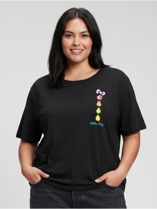 Hello Kitty Tops - HELLO KITTY Farm Fresh Graphic Tee XXL 23.5” p2p Black